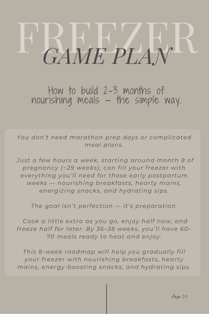 Nourish & Nest: Pregnancy + Postpartum Digital Cookbook & Freezer Prep Guide - Ashley Neidhart Gregory